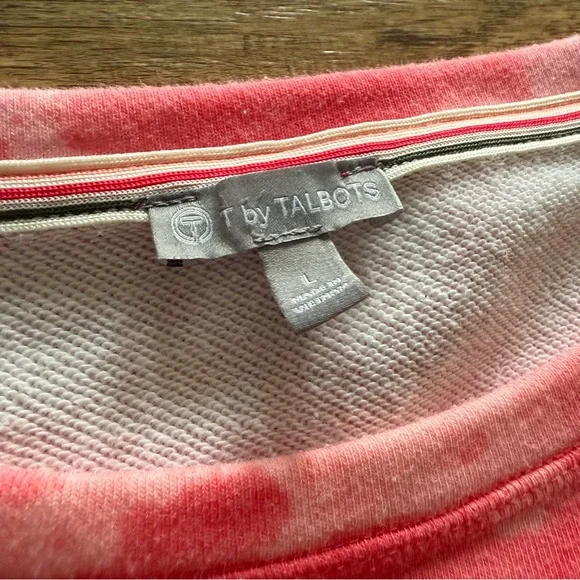 T By Talbots Tulip Hem Pullover Sweatshirt Size Large Women Athleisure Tie Dye - Picture 3 of 8